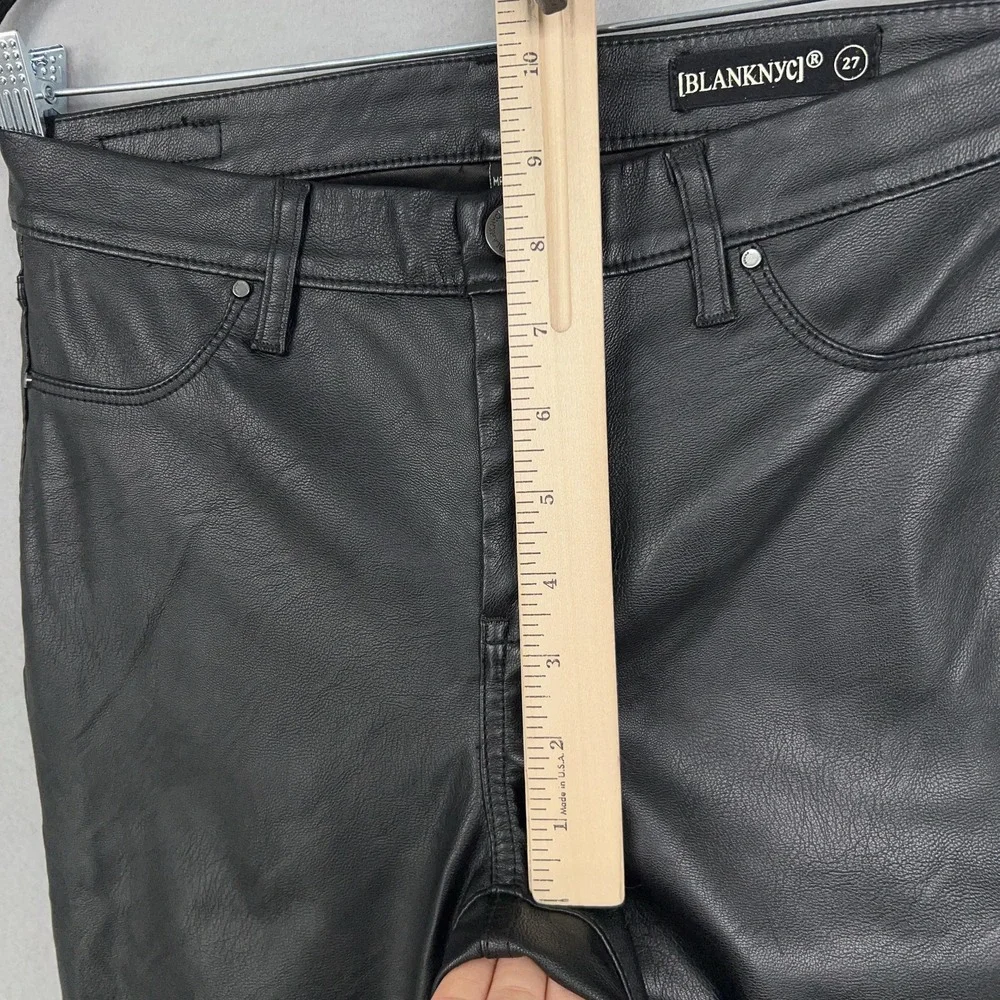 BLANKNYC Pants Womens 27 Black Faux Leather Coated Skinny Jeans Goth Edgy Rock